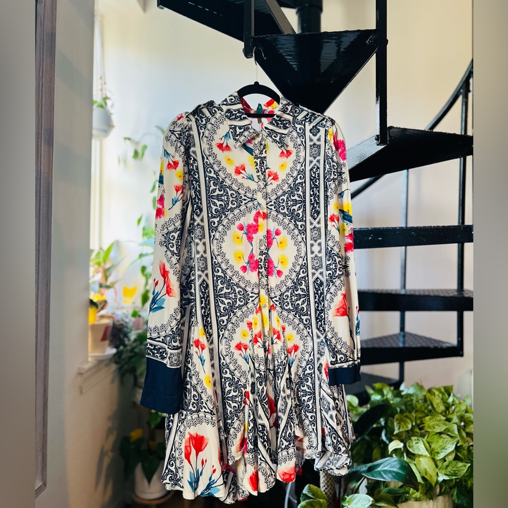 Elegant Farm Rio Floral Shirt Dress
